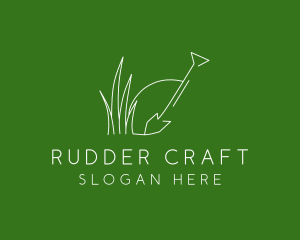 Landscape Garden Shovel Grass logo design