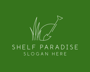 Landscape Garden Shovel Grass logo design