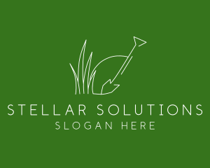 Landscape Garden Shovel Grass logo design