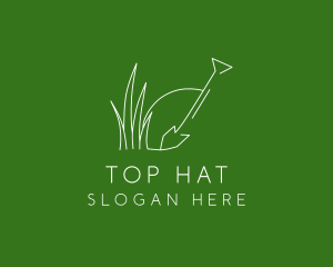 Landscape Garden Shovel Grass logo design