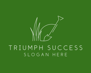 Landscape Garden Shovel Grass logo design