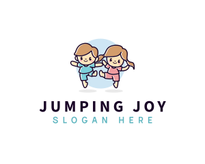 Kids Playful Jumping logo design