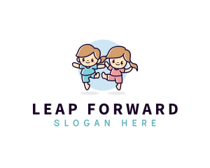 Kids Playful Jumping logo design