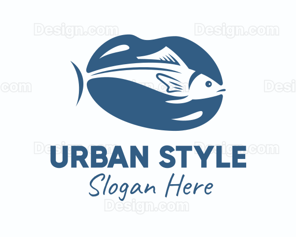 Blue Mackerel Fish Logo
