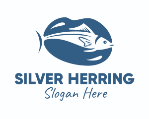 Blue Mackerel Fish logo design