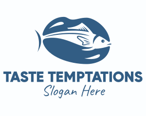 Blue Mackerel Fish logo design