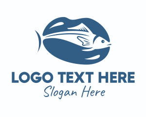 Bass - Blue Mackerel Fish logo design