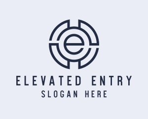 Industrial Letter E logo design