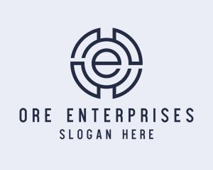 Industrial Letter E logo design