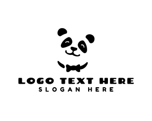 Panda Bow Tie Animal logo