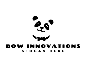 Panda Bow Tie Animal logo