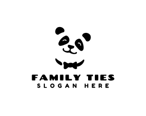 Panda Bow Tie Animal logo design