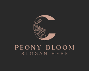 Peony Flower Letter C logo