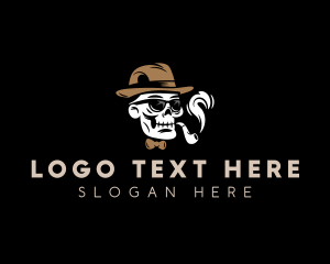 Skull Smoking Pipe logo