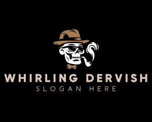 Skull Smoking Pipe logo