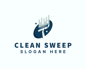 Squeegee Cleaning Wiper logo design