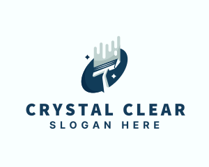 Squeegee Cleaning Wiper logo design