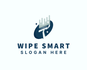 Squeegee Cleaning Wiper logo design