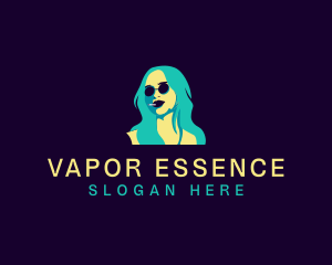 Woman Sunglasses Smoking logo design