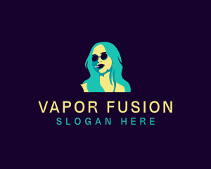 Woman Sunglasses Smoking logo design