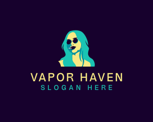 Woman Sunglasses Smoking logo design