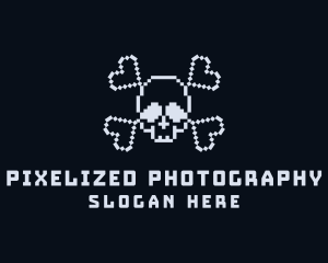 Pixel Skull Bones logo design