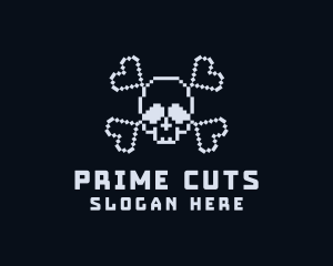 Pixel Skull Bones logo design