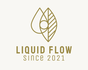 Organic Brown Leaf Oil  logo design