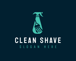 Spray Bottle Cleaning logo design