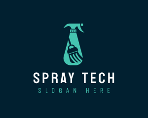 Spray Bottle Cleaning logo design