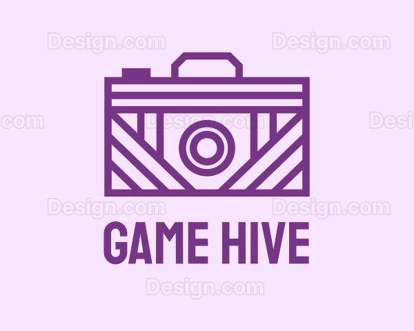 Purple Camera Line Art Logo