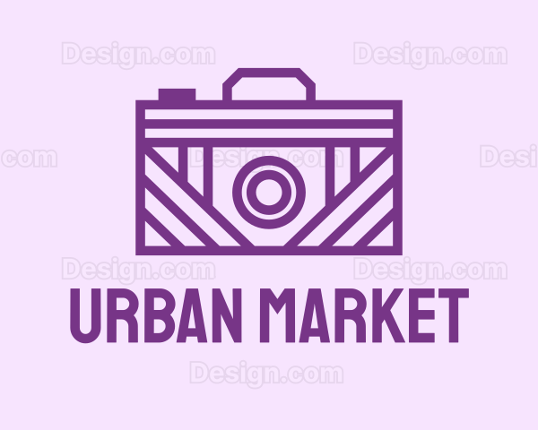 Purple Camera Line Art Logo