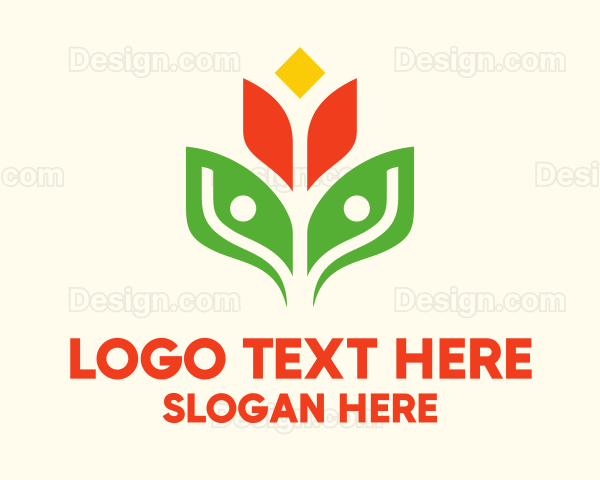 Geometric Flower People Environmentalist Logo