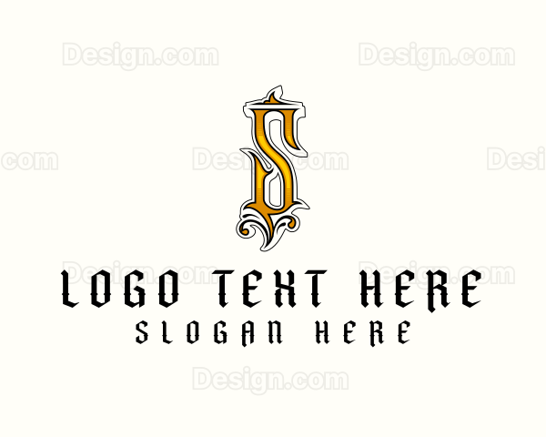 Gothic Medieval Letter S Logo