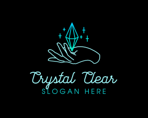 Hand Diamond Sparkle logo design