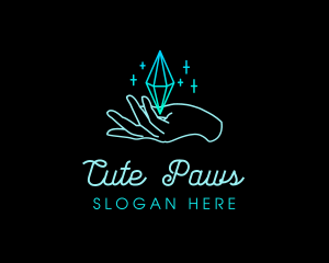 Hand Diamond Sparkle logo design