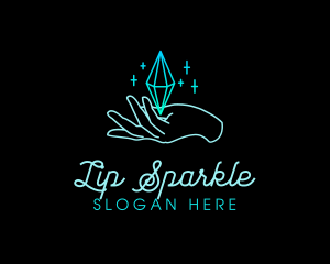 Hand Diamond Sparkle logo design