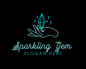 Hand Diamond Sparkle logo design