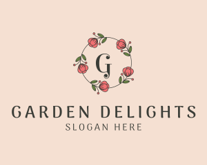 Flower Bud Wreath logo design