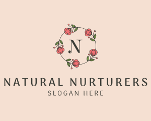 Flower Bud Wreath logo design