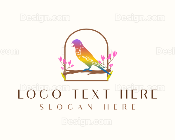 Colorful Lorikeet Parrot Logo