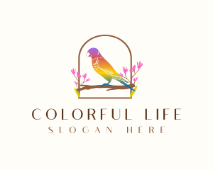 Colorful Lorikeet Parrot logo design