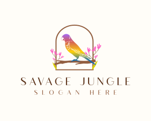 Colorful Lorikeet Parrot logo design