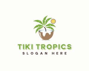 Tropical Coconut Drink logo design