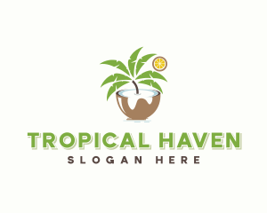 Tropical Coconut Drink logo design