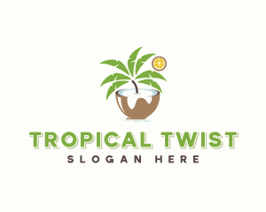 Tropical Coconut Drink logo design