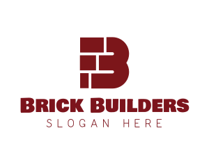 Brown Brick Letter B logo design