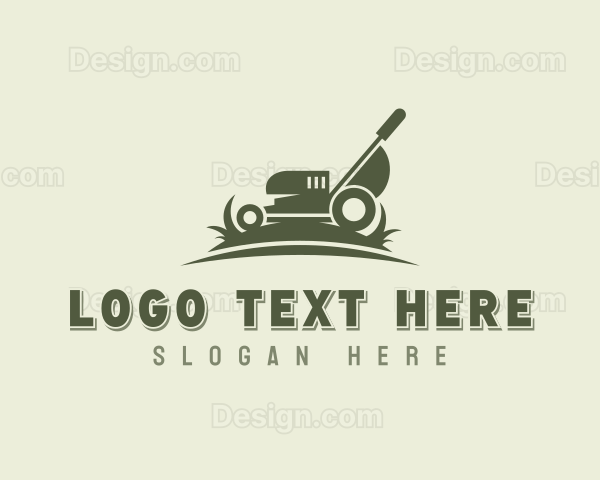 Lawn Mower Gardening Logo