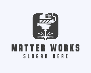 Laser Metalworks Machinist logo design