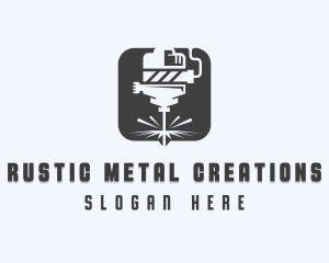 Laser Metalworks Machinist logo design